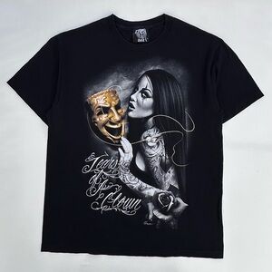 DGA David Gonzales Tears of A Clown Chicano Lowrider Tattoo Art T Shirt Men's L